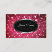 ラグジュアリーピンクグリッター発光スタープロフェッショナル 名刺 (正面)