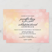 ラグジュアリーピンクグリッター《写真》ぼけ味ライトシック結婚ズ 招待状 (正面/裏面)