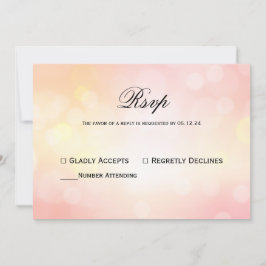 ラグジュアリーピンクグリッター《写真》ぼけ味結婚ライトの反応 招待状