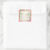 ラグジュアリーピンクゴールドコンフェッティドットボディバターラベル スクエアシール (バッグ)