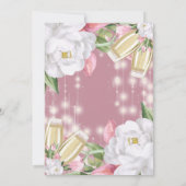 ラグジュアリーピンクシャンパンフローラ30th誕生日パーティー 招待状 (裏面)