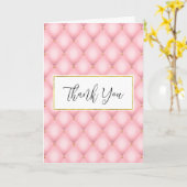 ラグジュアリーピンクタフテッドダイヤモンドパターンありがとう カード (黄色い花)