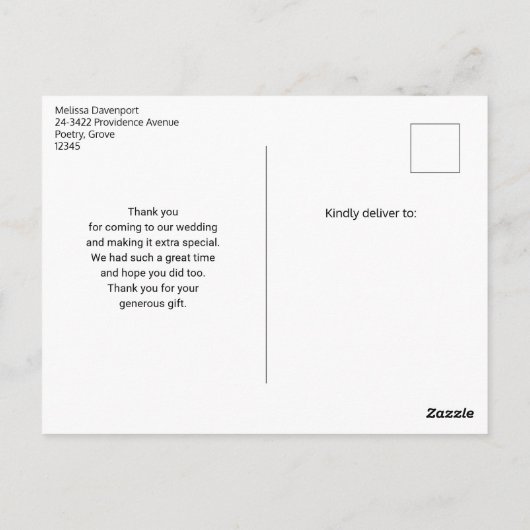 ラグジュアリーピンクタフテッドダイヤモンドパターンありがとう ポストカード (裏面)