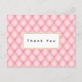 ラグジュアリーピンクタフテッドダイヤモンドパターンありがとう ポストカード (正面)