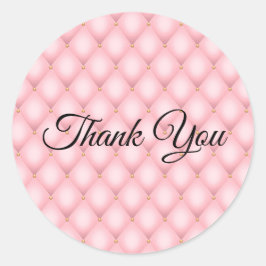 ラグジュアリーピンクタフテッドダイヤモンドパターンありがとう ラウンドシール