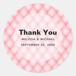 ラグジュアリーピンクタフテッドダイヤモンドパターンありがとう ラウンドシール