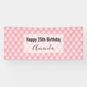 ラグジュアリーピンクタフテッドダイヤモンドパターン誕生日 横断幕 (横)