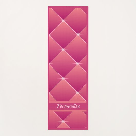 ラグジュアリーピンクダイヤモンドスパークルツェンヨガナマステ ヨガマット (正面)