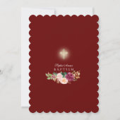 ラグジュアリーピンクバーガンディサフラン花金ゴールドバプテスマ 招待状 (裏面)