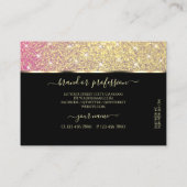 ラグジュアリーピンクパープルと金ゴールドグリッタースタースタイリッシュズ 名刺 (裏面)