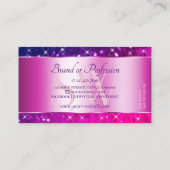 ラグジュアリーピンクパープルグラデーショングリッタースターイニシャル 名刺 (裏面)