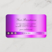 ラグジュアリーピンクパープルグリッターダイヤモンドアンドモノグラム 名刺 (裏面)