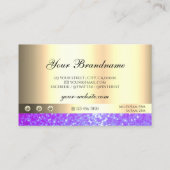 ラグジュアリーピンクパープルグリッターディーンズルミナンス金ゴールド 名刺 (裏面)