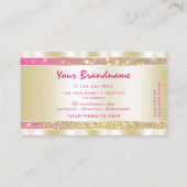 ラグジュアリーピンクパープル金ゴールドグリッタースターズエレガンス 名刺 (裏面)