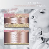 ラグジュアリーピンクパープル金ゴールドグリッタースターズバラ金ゴールド 名刺