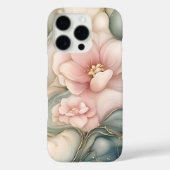 ラグジュアリーピンクフローラと夢のような大理石パターン Case-Mate iPhoneケース (裏面)