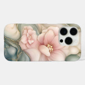 ラグジュアリーピンクフローラと夢のような大理石パターン Case-Mate iPhoneケース (裏面 (横))