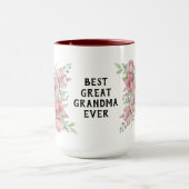 ラグジュアリーピンクフローラ最高のリースマママエバーコーヒーマグ マグカップ (中央)