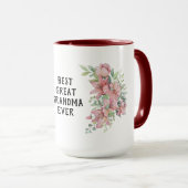 ラグジュアリーピンクフローラ最高のリースマママエバーコーヒーマグ マグカップ (正面右)