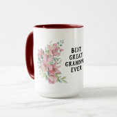 ラグジュアリーピンクフローラ最高のリースマママエバーコーヒーマグ マグカップ (正面左)