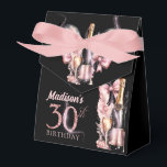 ラグジュアリーピンクブラックシャンパン30th Birthday フェイバーボックス<br><div class="desc">高級バラワインアダルト誕生日デザイン。マッチ商品は高級ワインアダルト誕生日コレクションで見つけることができる。</div>