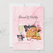 ラグジュアリーピンクブラックフローラインキングブランチ&バブリー 招待状 (裏面)