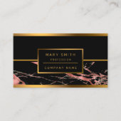 ラグジュアリーピンクブラックマーブルカスタマイズビジネスカード 名刺 (正面)