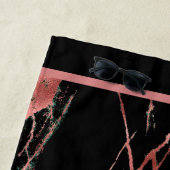 ラグジュアリーピンクブラックマーブルカスタマイズ ビーチタオル (インサイチュ)