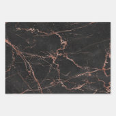 ラグジュアリーピンクブラックマーブルカスタマイズ ラッピングペーパーシート (正面)