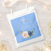 ラグジュアリーピンクブルーフローラボーイ1st誕生日&バプテスマ フェイバーバッグ (クリップ留めされた状態)