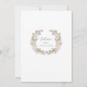 ラグジュアリーピンクホワイトフローラブライダルシャワー招待 招待状 (裏面)