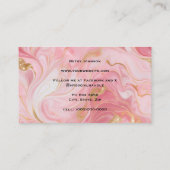 ラグジュアリーピンクホワイト金ゴールドマーリービジネスカード 名刺 (裏面)