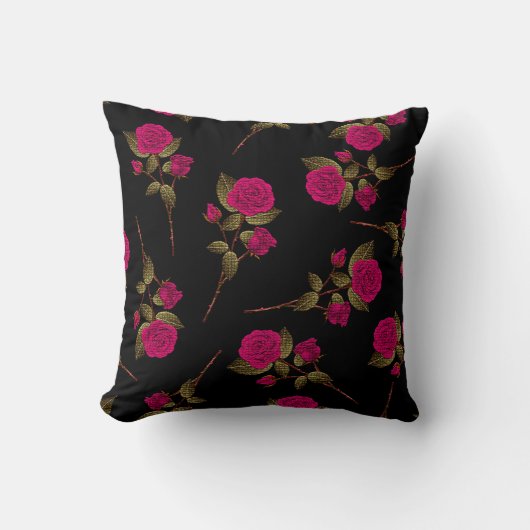 ラグジュアリーピンクローズ人気があるフローラ クッション (正面)