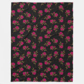 ラグジュアリーピンクローズ人気があるフローラ フリースブランケット (正面)