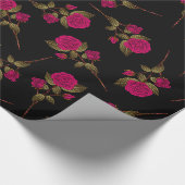 ラグジュアリーピンクローズ人気があるフローラ ラッピングペーパー (角)
