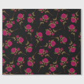 ラグジュアリーピンクローズ人気があるフローラ ラッピングペーパー (フラット)