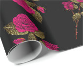 ラグジュアリーピンクローズ人気があるフローラ ラッピングペーパー (ロールコーナー)