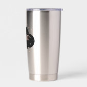 ラグジュアリーピンクローズ金ゴールド&オブシディアンクリスタルタンブラー 保温保冷タンブラー (左面)