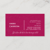 ラグジュアリーピンク爪、 ネイルカラー爪、 ネイルテックネイルサロン 名刺 (裏面)