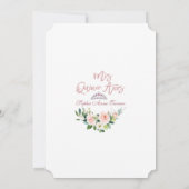 ラグジュアリーピンク赤面フラワーズバラ金ゴールドキンセアニラ 招待状 (裏面)