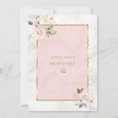 ラグジュアリーピンク赤面フラワーズマーブル50誕生日 招待状 (裏面)