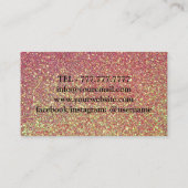 ラグジュアリーピンク金ゴールドきらびやかな爪、 ネイルポーランド 名刺 (裏面)