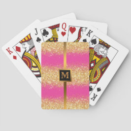 ラグジュアリーピンク金ゴールドグリッター トランプ