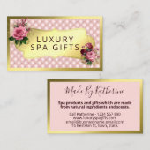 ラグジュアリーピンク金ゴールドスパバスソープ体バター 名刺 (正面/裏面)