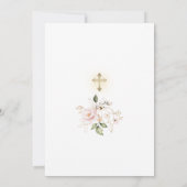 ラグジュアリーピンク金ゴールドフローラガール確認 招待状 (裏面)