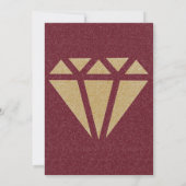 ラグジュアリーピンク金ゴールド牡丹グリッタータイポグラフィ結婚ズ 招待状 (裏面)