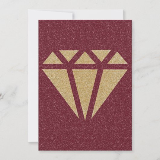 ラグジュアリーピンク金ゴールド牡丹グリッタータイポグラフィ結婚ズ 招待状 (裏面)