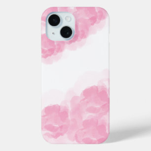ラグジュアリーピンク魔法バラウォーターカラー抽象芸術アート iPhone 15ケース