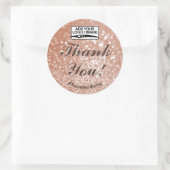 ラグジュアリーピーチバラ金ゴールドグリッタースターズサンキューユー ラウンドシール (バッグ)