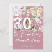 ラグジュアリーファブラスフローラ30th誕生日パーティー 招待状 (正面)